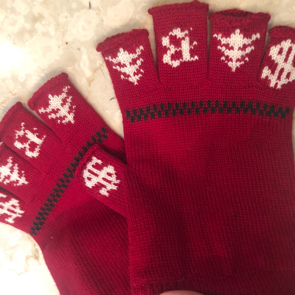 Brioni Red Gloves  Fingerless Men SZ M